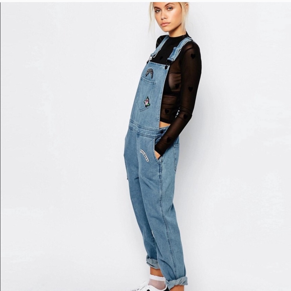 Lazy oaf patch overalls